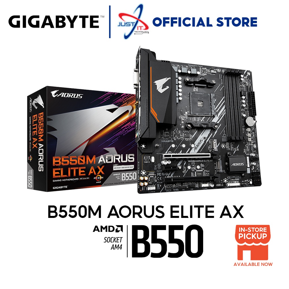 GIGABYTE B550M AORUS ELITE AX AM4 GAMING MOTHERBOARD COMBO RYZEN 5 5500 ...