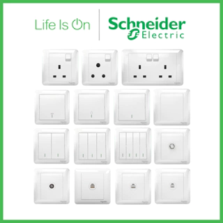 Schneider Affle Plus Series White Switches & Sockets / 13A Switch Socket / Door Bell Switch with SIRIM [Ready Stock]