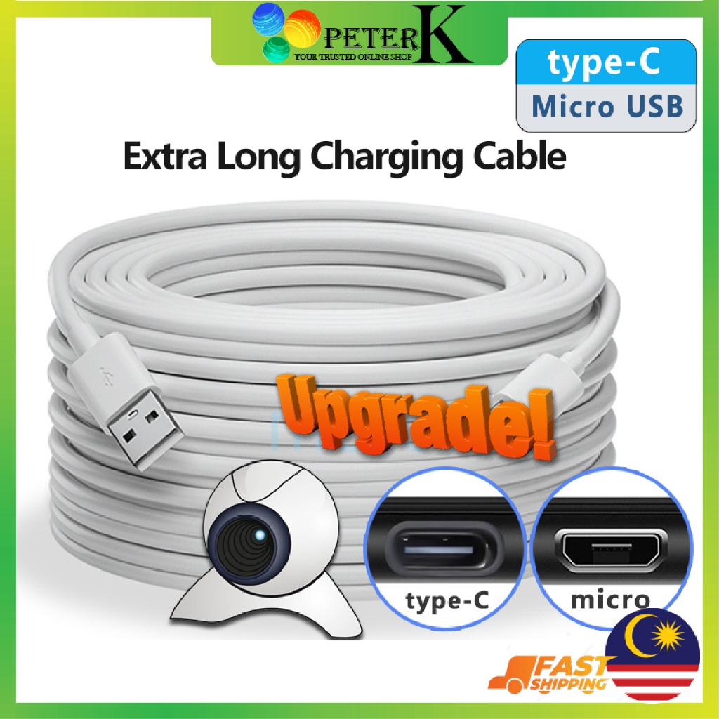 3M/5M/10M Long Charge Cable Type C/ Micro USB Android Charge Cable For ...