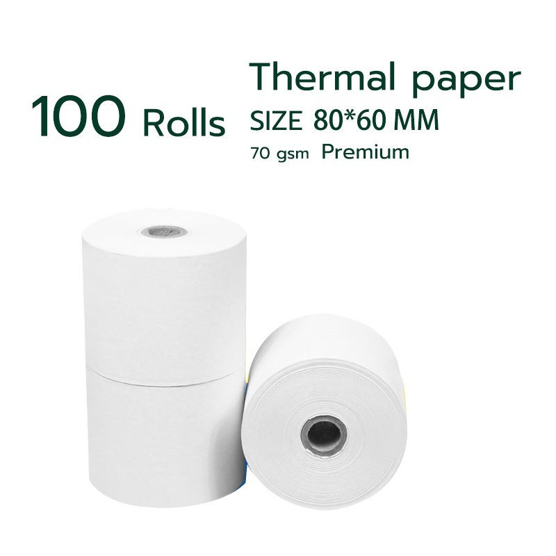 Thermal Paper Roll 80x60 (100 Rolls/Box) / Receipt Cash Register Paper ...