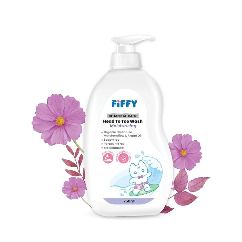FIFFY BOTANICAL MOISTURISING BABY HEAD TO TOE WASH (750ML/600ML ...