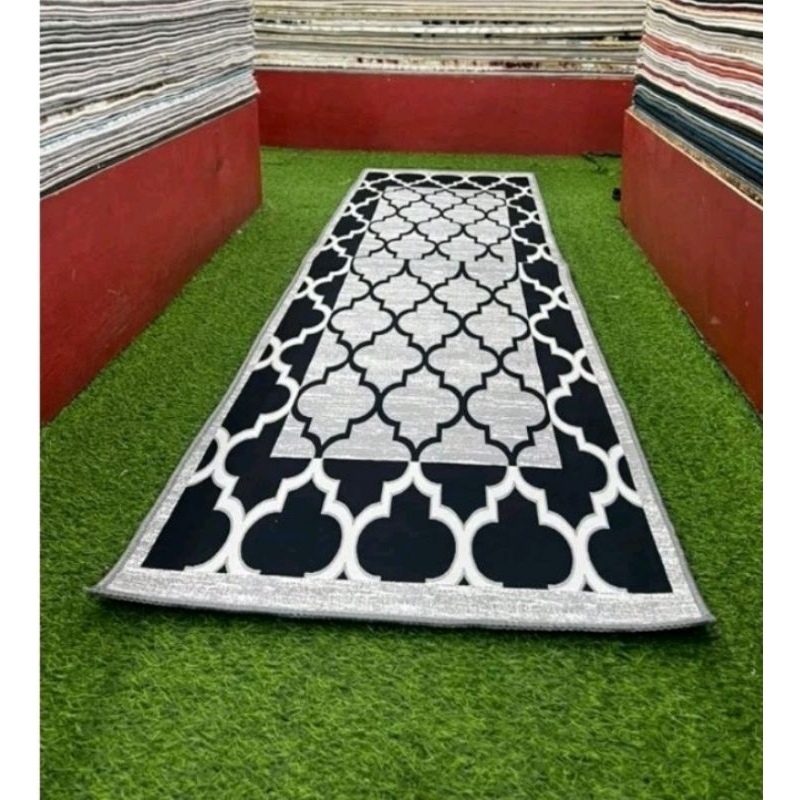 Handmade Cotton Rugs Carpet - Nildwar Design Floor Mat- Bedside Runner- Anti 2024 Slip Carpet Rugs Size (Length:180Cm,Width 120cm)Black/white