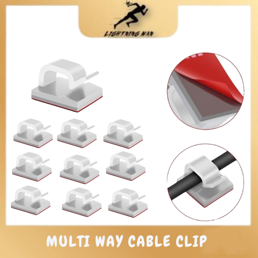 10 Pcs Multiway Cable Clip Clip plastic self-adhesive wire cord ...