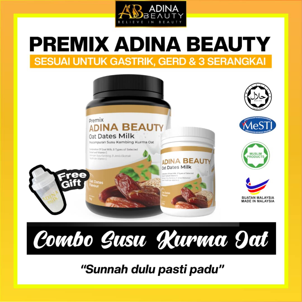 𝘼𝙙𝙞𝙣𝙖 𝘽𝙚𝙖𝙪𝙩𝙮 HQ Susu Kurma Oat Premix Meal Replacement Untuk Kesihatan