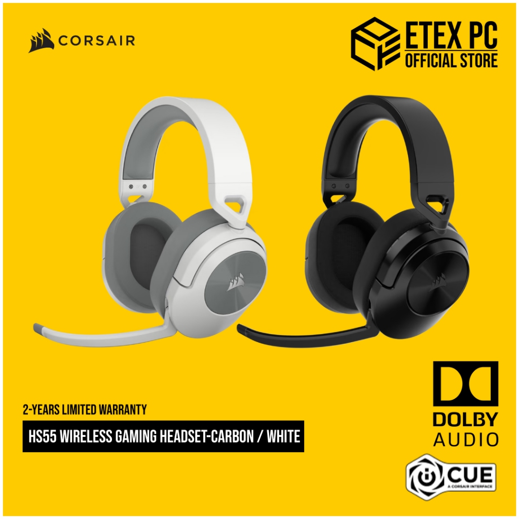 Corsair HS55 Wireless Gaming Headset - White 