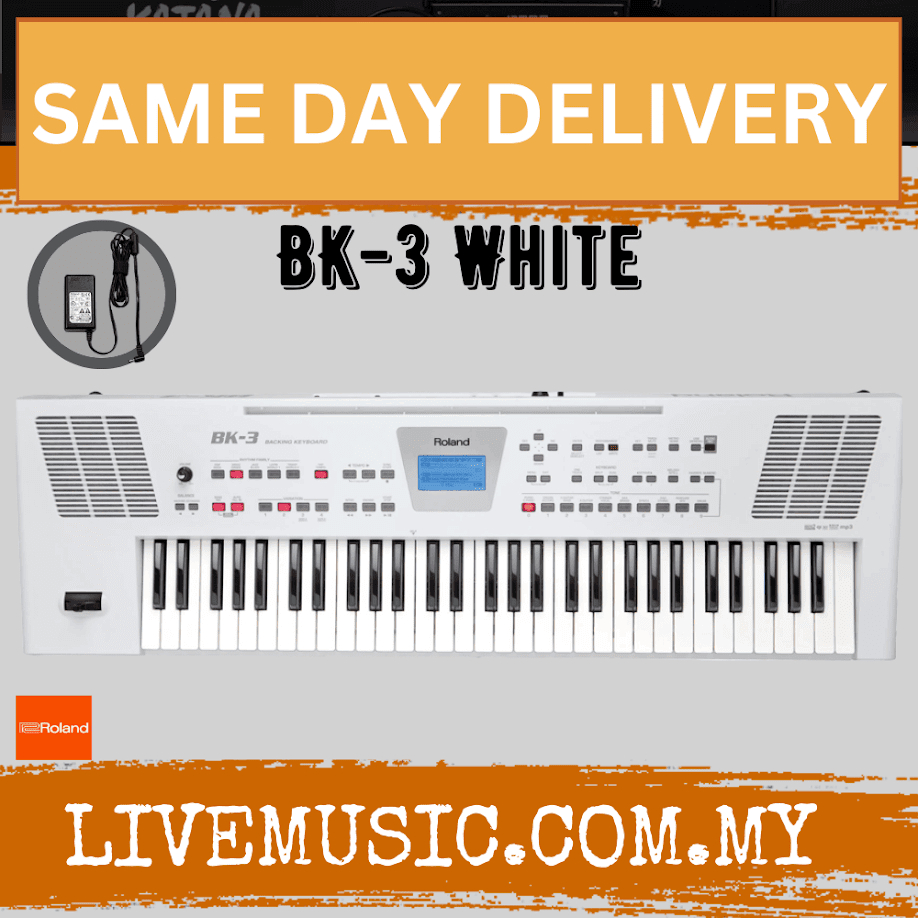 Roland BK-3 - 61 Keys Black and White Backing Keyboard with Note Stand ...