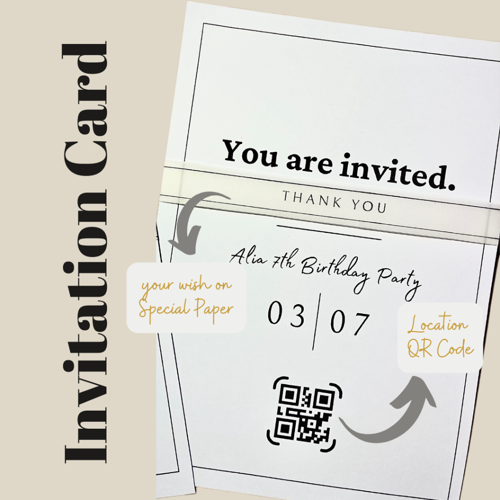 Kad Jemputan konsep physical/ digital minimalist birthday invitation ...