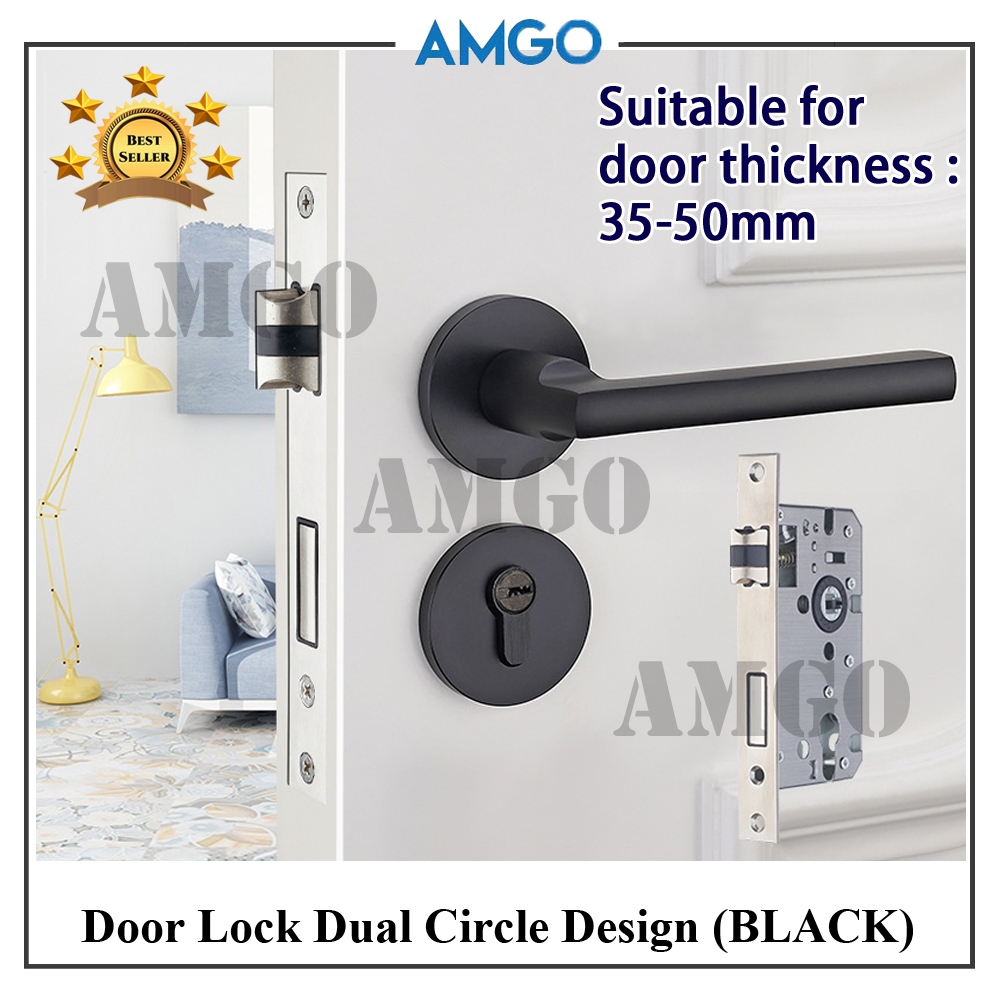 AMGO Space Aluminum Door Lock Split Silent Handle Aluminium Simple ...