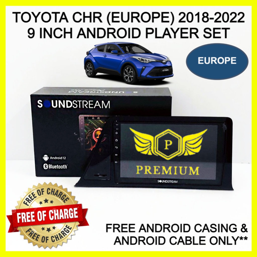 SOUNDSTREAM TOYOTA CHR 2018-2022 (EUROPE) 9INCH ANDROID PLAYER SET ...