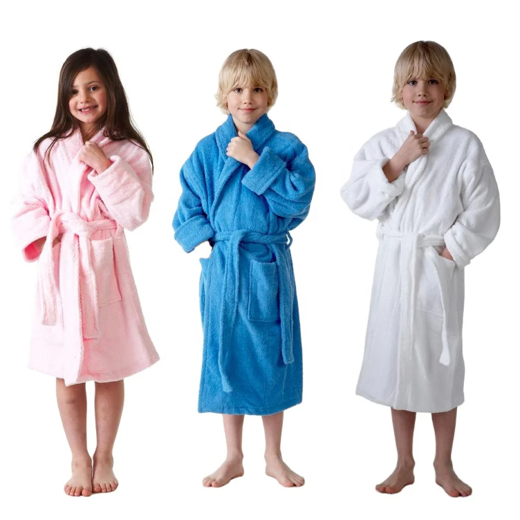 Cotton Hotel Spa Children Bathrobe Hooded Kids Bath Robe | Shopee Malaysia