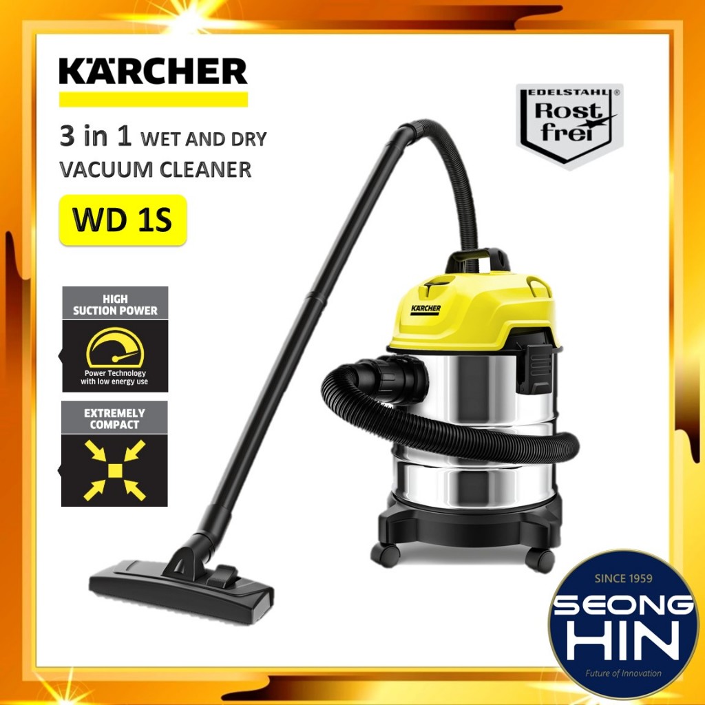 KARCHER WD1s WET AND DRY VACUUM CLEANER WD 1S CLASSIC *KAP | Shopee ...