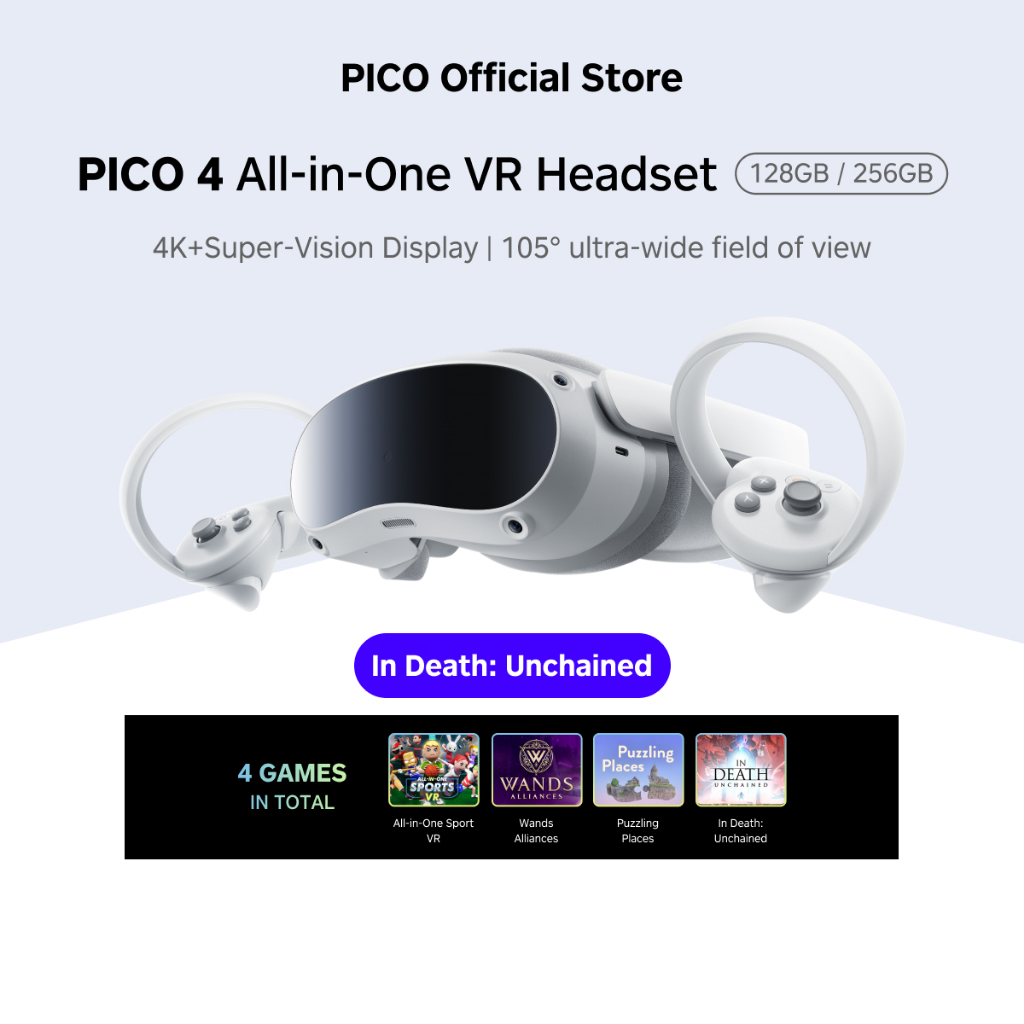 [Basic Bundle] PICO 4 All-in-One VR Headset 128GB/256GB + Free Shipping ...