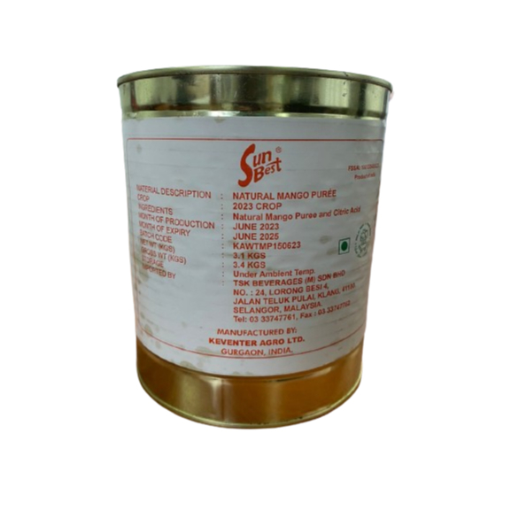 3.1 Kg Natural Totapuri Mango Pulp (Puree) - Puri Mangga - Mango puree ...
