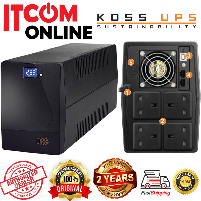 KOSS UPS LENNOX 1500VA SYLION *WITH AUTO SHUTDOWN SOFTWARE* (LE1500