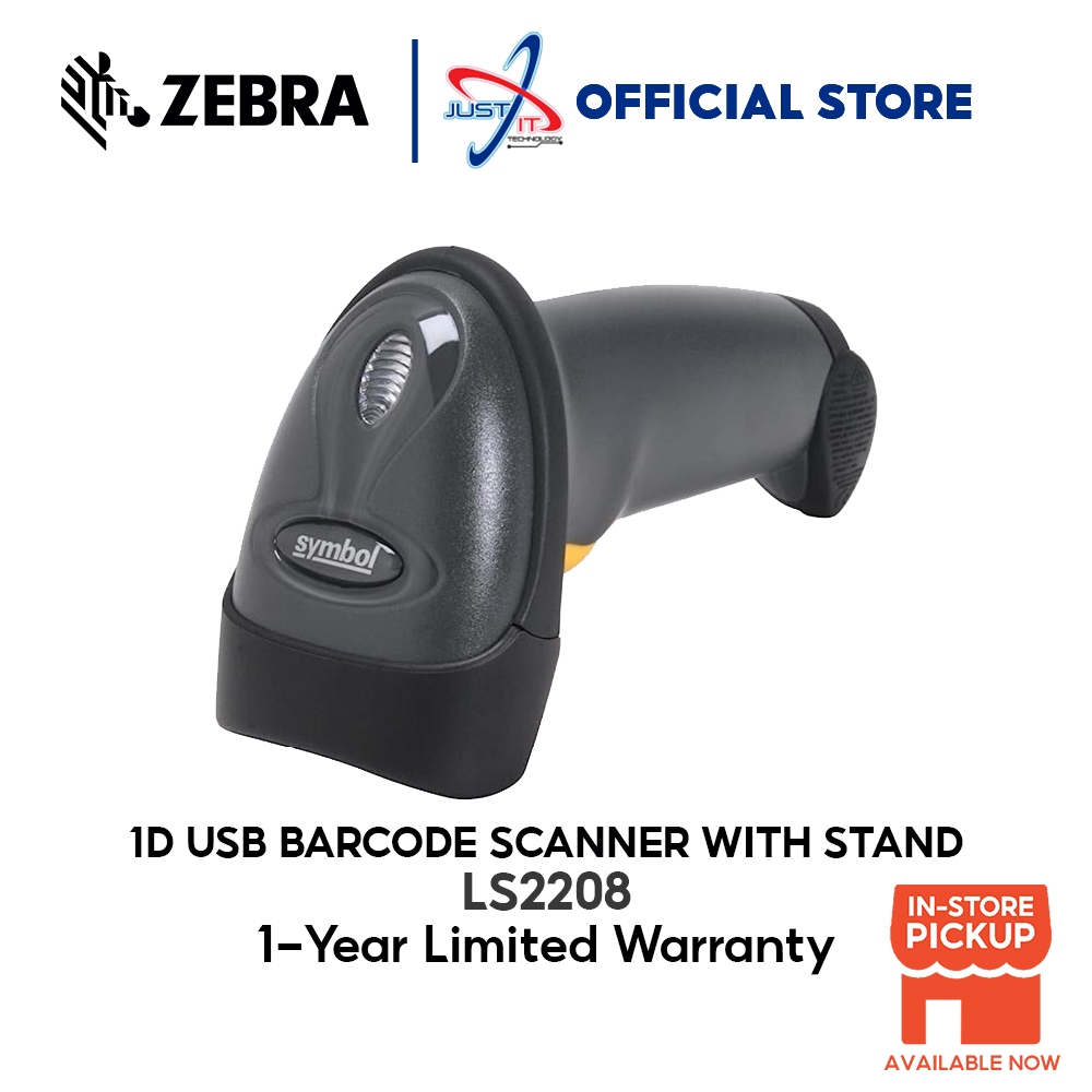 ZEBRA SYMBOL LS2208 USB BARCODE SCANNER WITH STAND (LS2208SR20007RUR) Shopee Malaysia