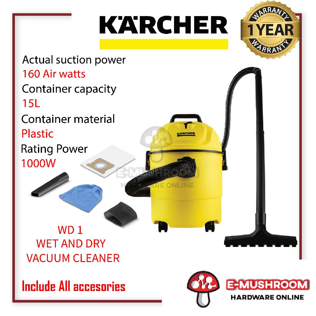 (NEW Model) Karcher WD1 Wet & Dry Vacuum Cleaner 15L 1200W Vakium ...