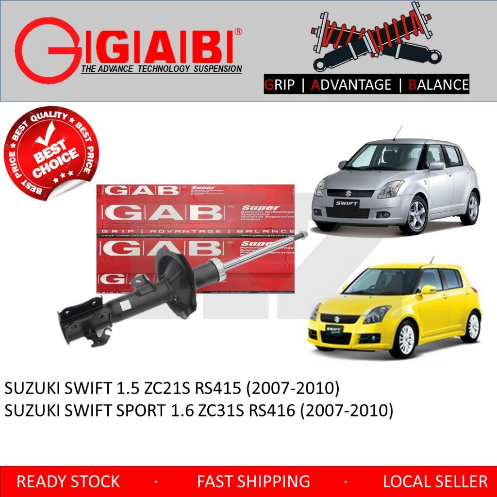 100% GAB SUPER FRONT ABSORBER / REAR ABSORBER - SUZUKI SWIFT 1.5 ZC21S ...