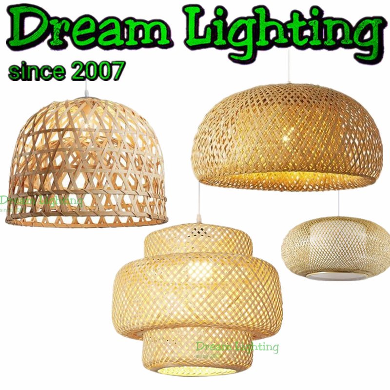 Dream Lighting Muji Rattan Lamp Japanese Bamboo Pendant Lights Lampu ...