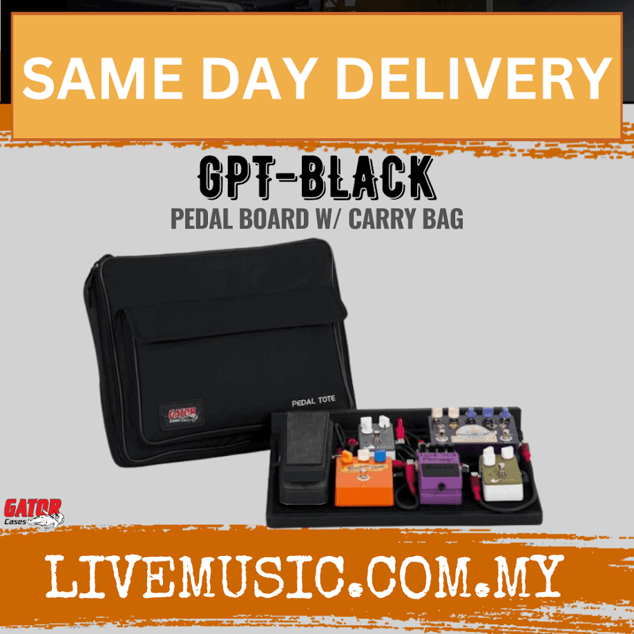 Gator Pedal Tote 16.5"x12" Pedalboard with Bag (GPTBLACK/GPTBLACK