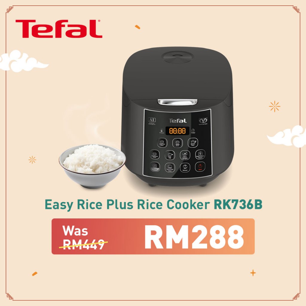 Tefal Easy Rice Cooker Plus (1.8L) RK736B | Shopee Malaysia