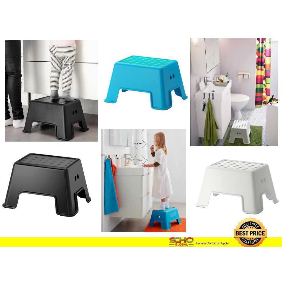 Ikea Bolmen Step Stool White Blue Black Shopee Malaysia