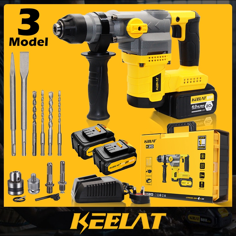 Keelat Kwhd002 Rotary Hammer Drill Cordless Impact Hammer Drill 3 Mode 