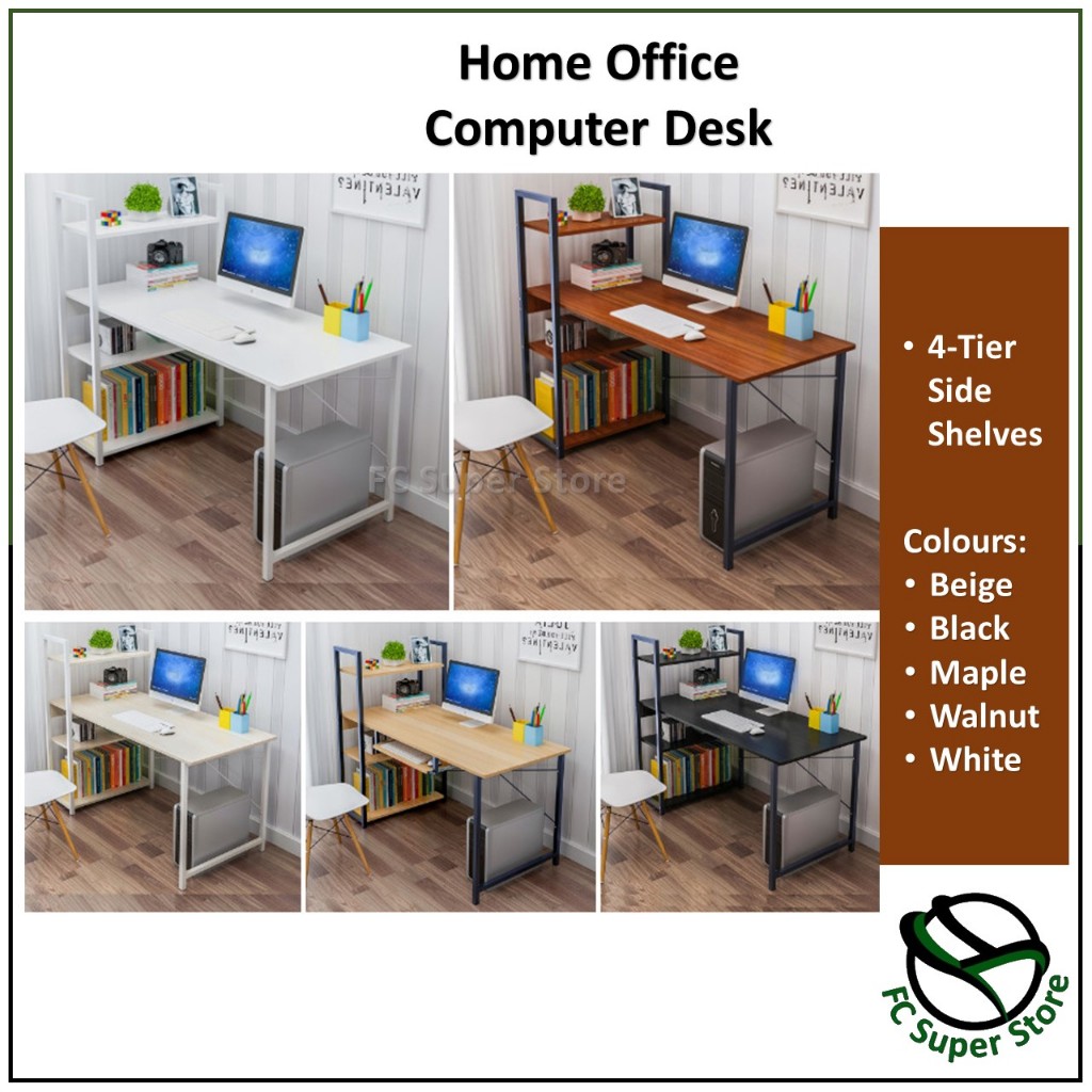 FCSS - Office Study Computer Table / Meja Komputer Rak Buku Tepi ...