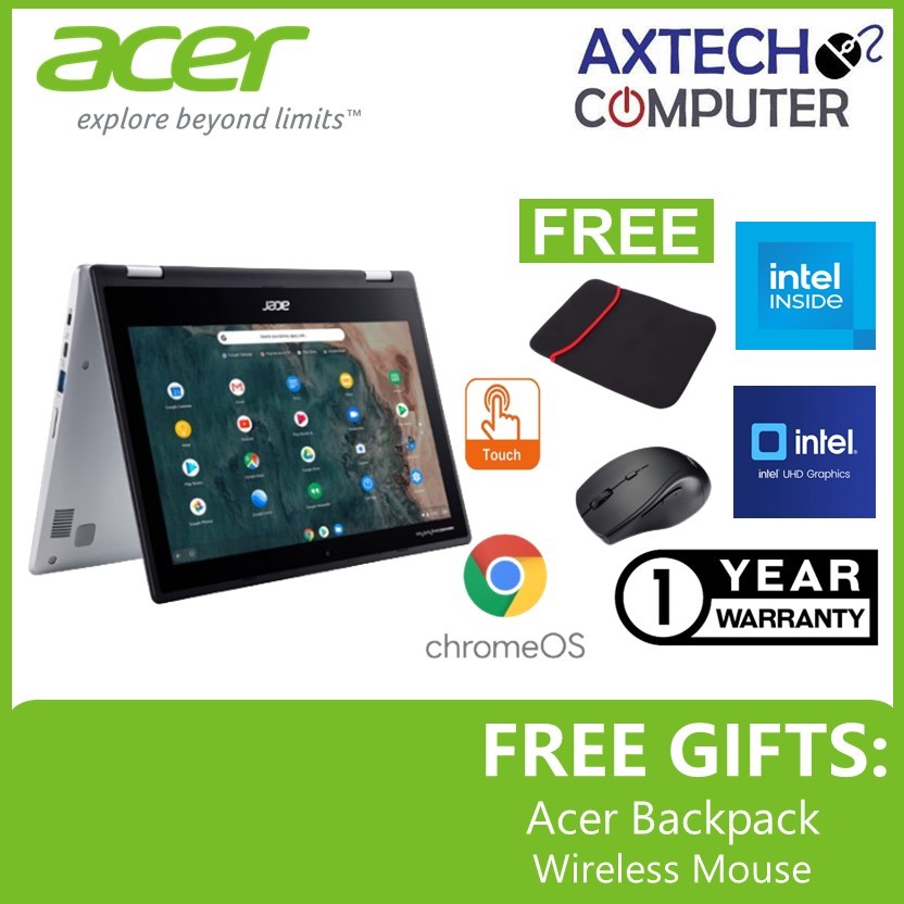 thumbnail interactive-video image 1 of MCover® Hard Shell Case For 11.6" Acer Chromebook Spin 311 (CP311-2H Series) – Clear & 9 Colors 1 of 4