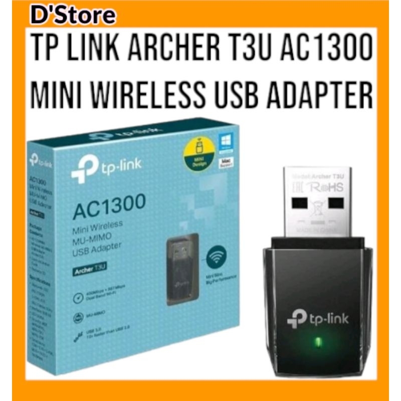 TP-Link AC1300 Mini Wireless Mu-Mimo USB Wifi Adapter Archer T3U Dual ...