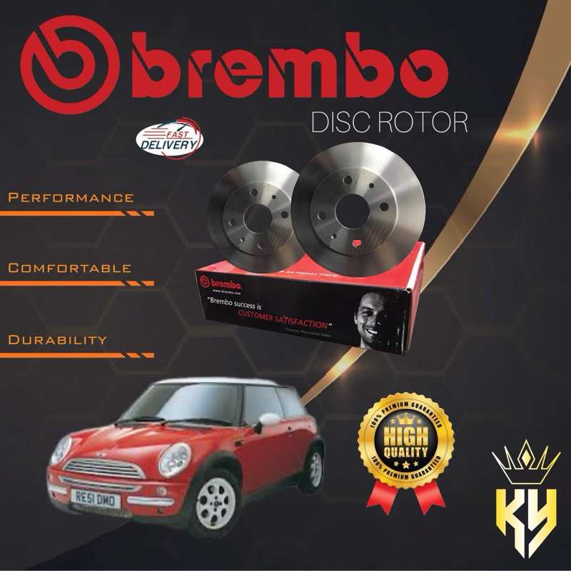 BREMBO BRAKE DISC ROTOR MINI COOPER R50, R52, R53 (09.8655.11) (08.9163 ...