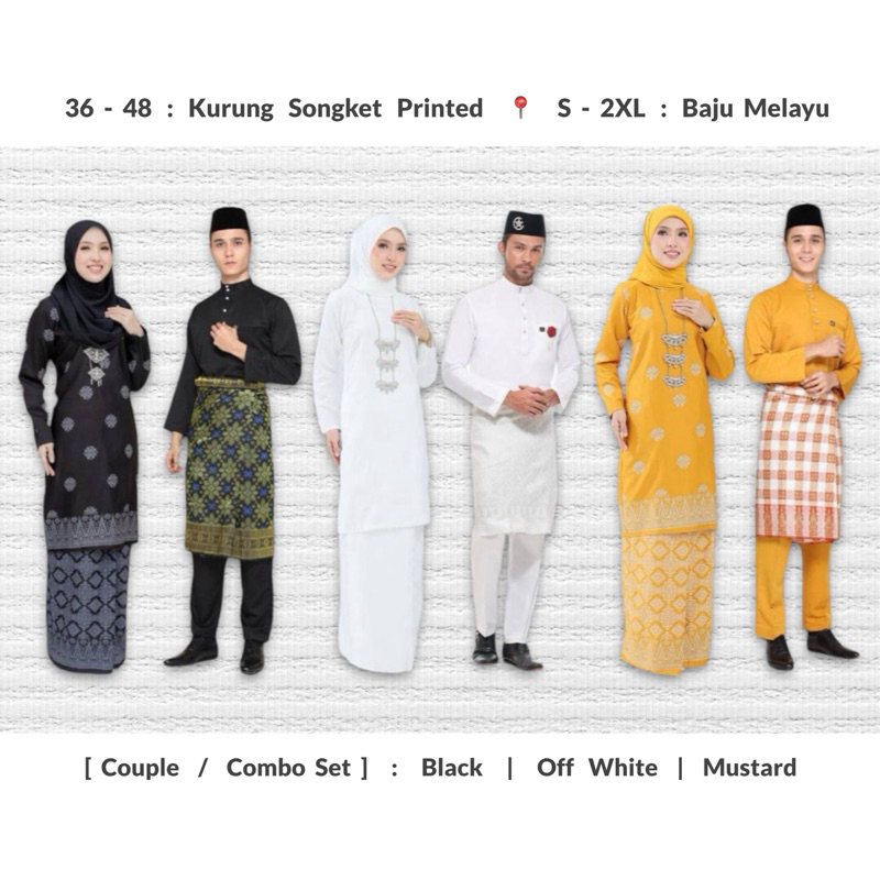 Baju Raya Sedondon 2024 Kurung Moden Songket Printed Baju Melayu