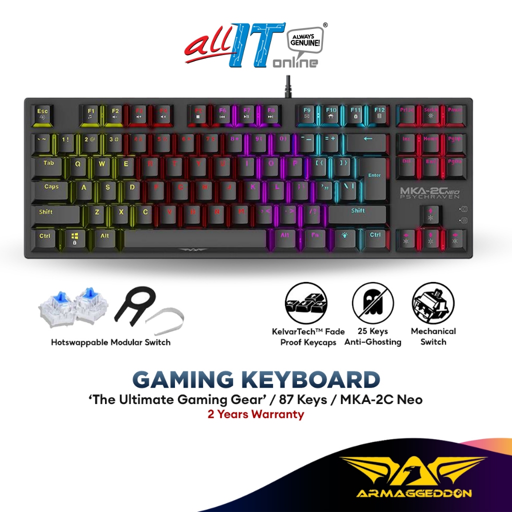 Armaggeddon MKA-2C Neo Psychraven Wired USB Gaming RGB Mechanical ...