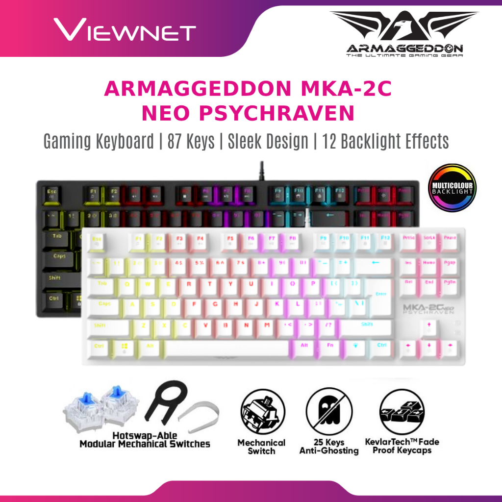 Armaggeddon MKA-2C Neo PsychRaven (87 Keys) Clicky / Tactile / Linear ...