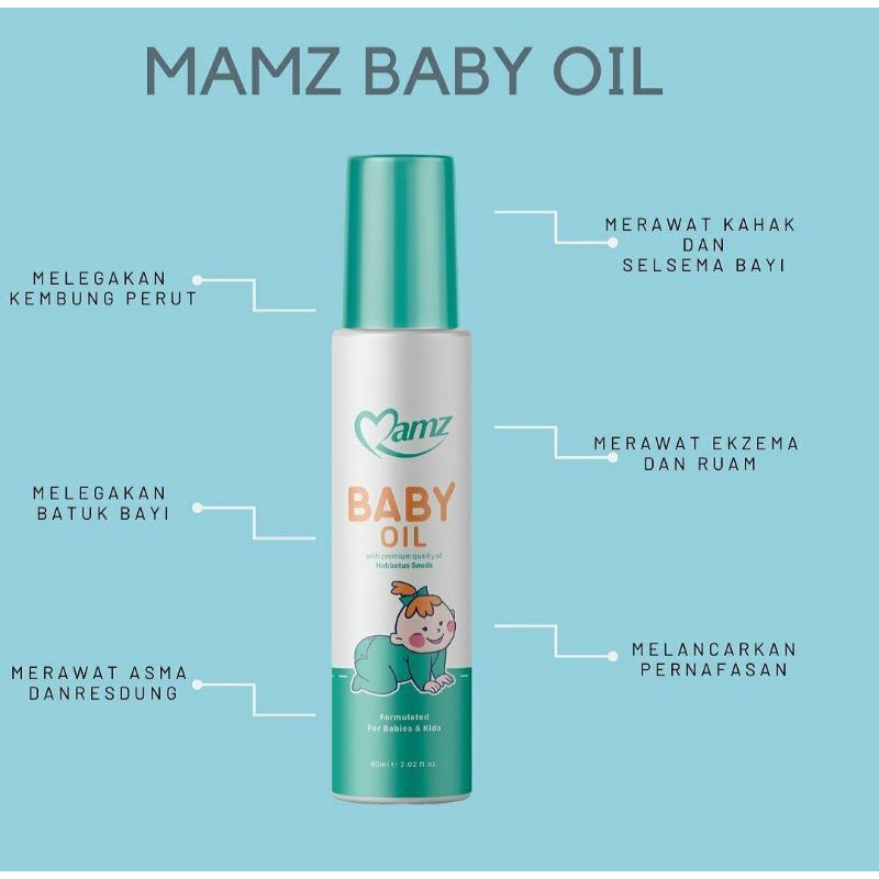 🔥MAMZ BABY OIL🔥 Habbatussauda Merawat Batuk Selsema Mamz Spray Rawat
