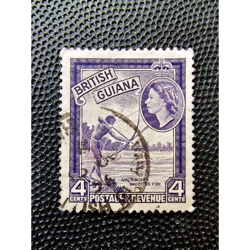 GA41 old and Rare British Guiana queen Elizabeth era stamps 4 cents 1v