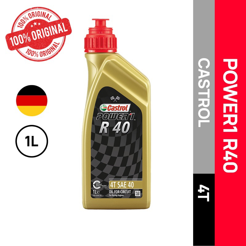 CASTROL POWER 1 R40 4T 4T SAE 40 OIL FOR CIRCUIT RACING ENGINE OIL GERMANY 1 LITRE 100 ORIGINAL