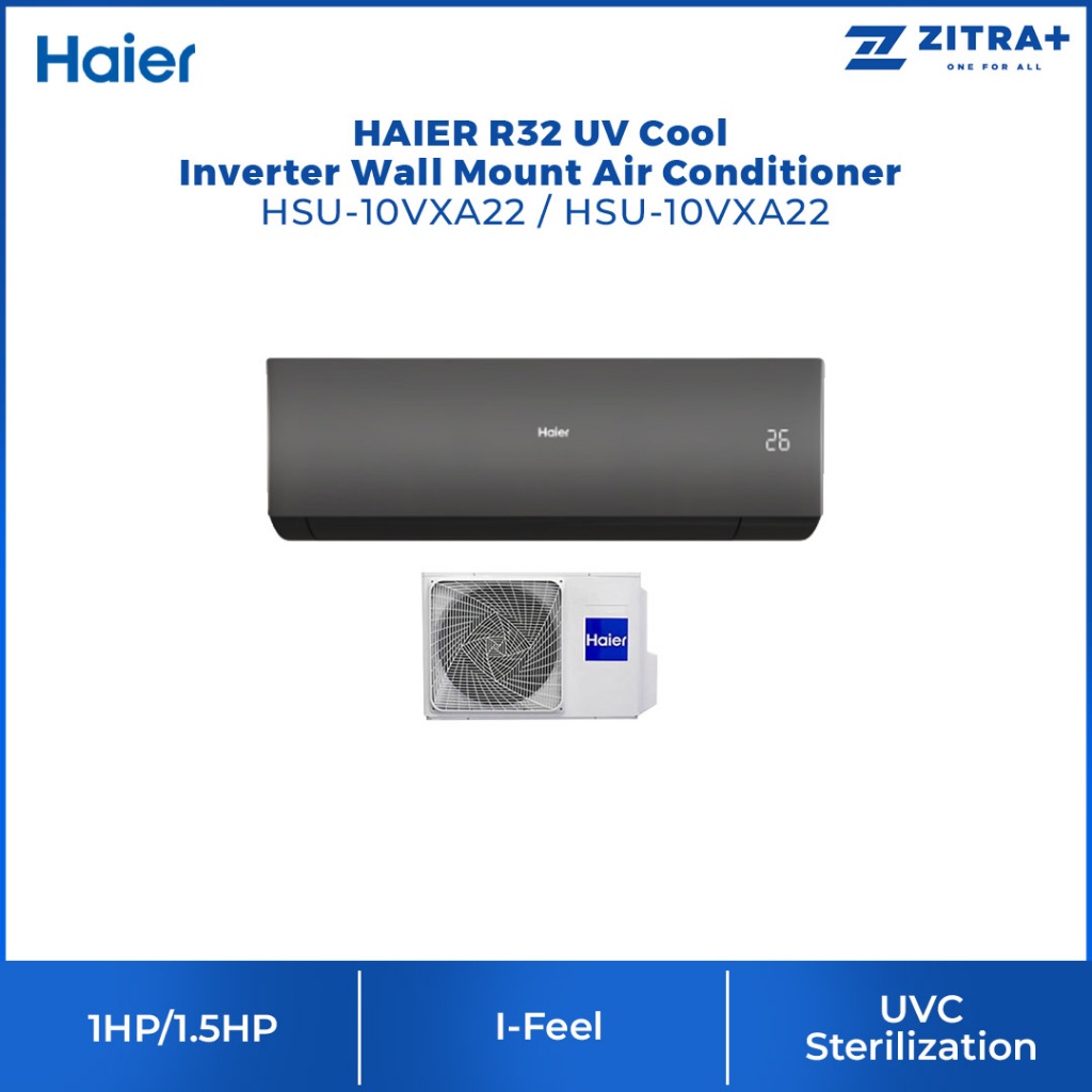 HAIER 1HP / 1.5HP R32 UV Cool Inverter Wall Mount Air Conditioner HSU ...
