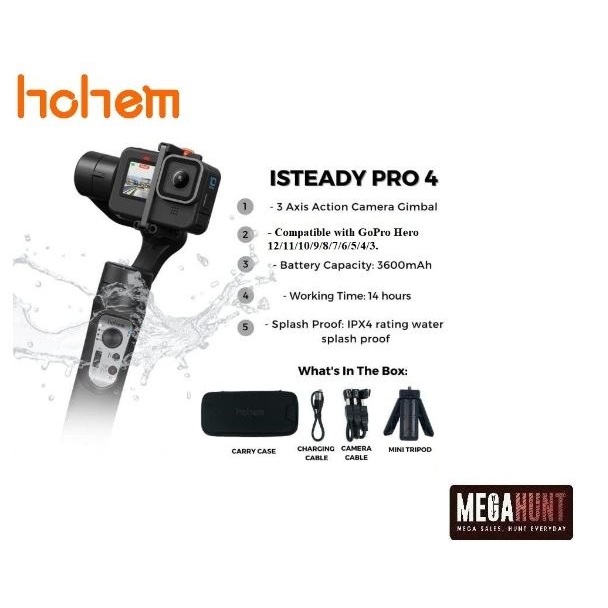 Hohem Isteady Pro 4 3 Axis Action Camera Gimbal Compatible With Gopro