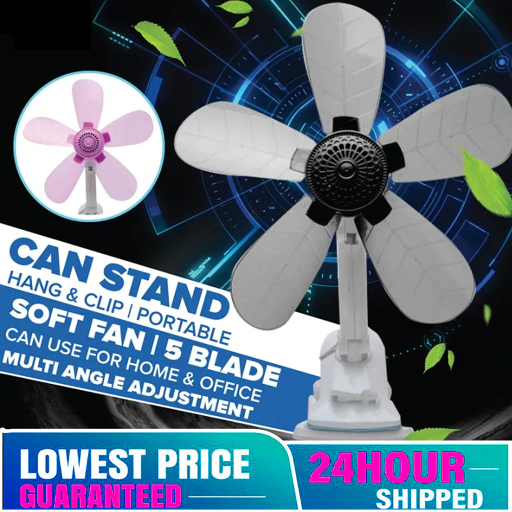 Portable Clip Fan Mini Fan Clip Electric Fan Desk Fan 5 Blade Stand fan ...