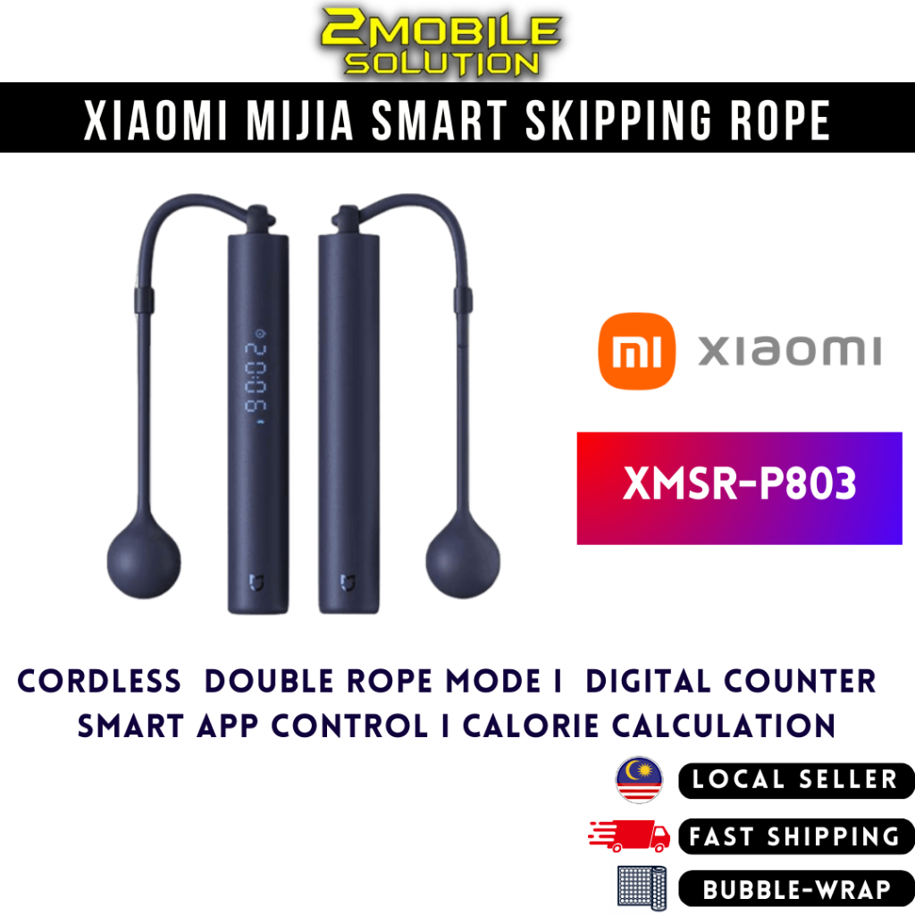 XIAOMI Mijia Smart Skipping Rope [Cordless I Double Rope Mode I Digital ...