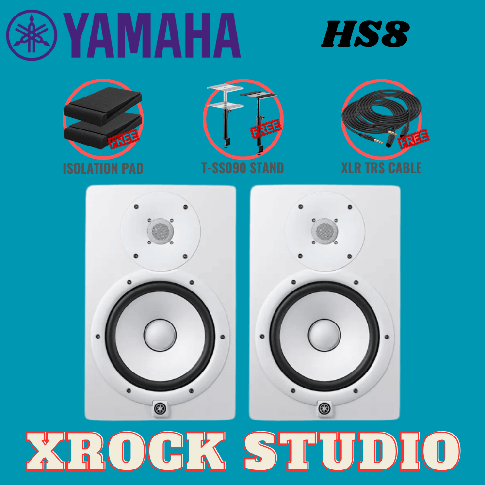 Yamaha HS8 8 inch Powered Studio Monitor Speaker With Desktop Monitor ...