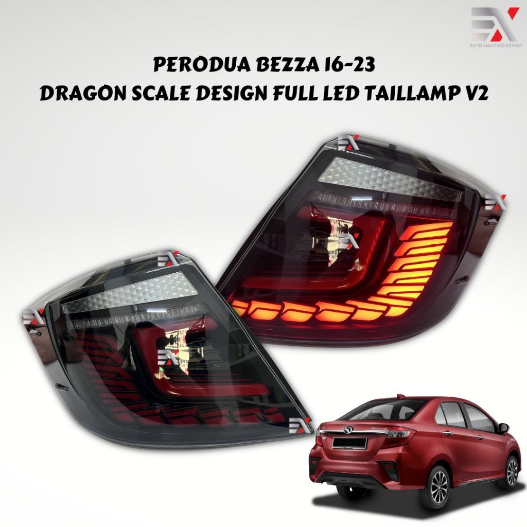 PERODUA BEZZA 16-23 LED TAIL LAMP - DRAGON SCALE DESIGN V2 | Shopee ...