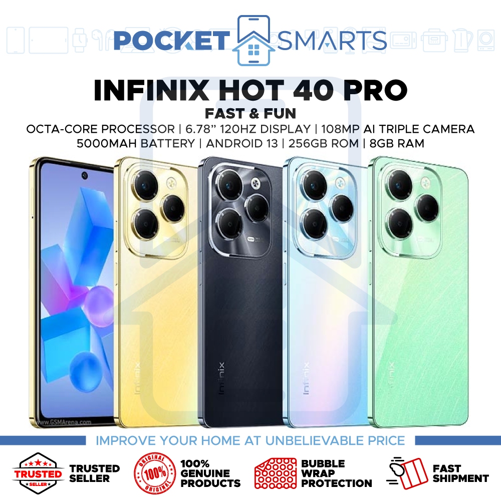 Malaysia Set Infinix Hot 40 Pro Infinix Hot 40i 256gb Rom 8gb Ram 1 Year Infinix 9129