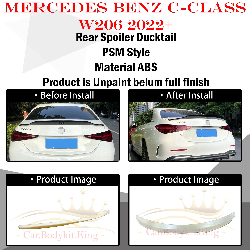 MERCEDES BENZ C-CLASS W206 2022+ PSM STYLE CAR SPOILER REAR SPOILER ...