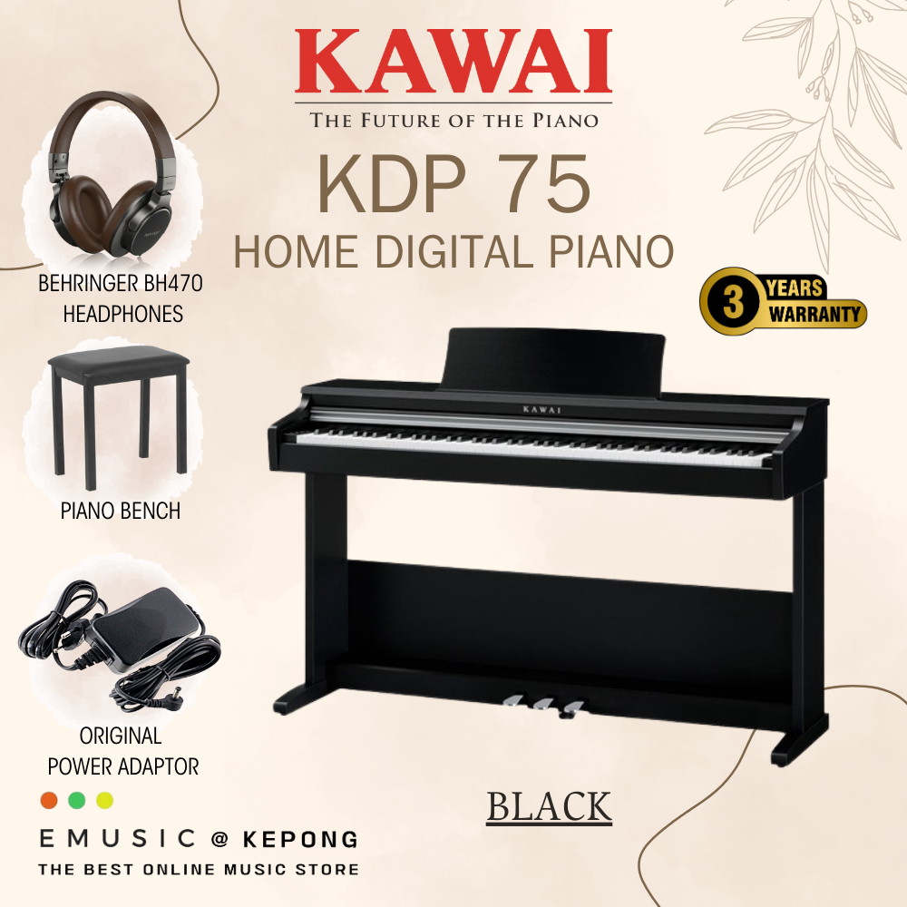 Kawai KDP-75 88-Key Digital Piano Home Portable Electric Piano Keyboard ...