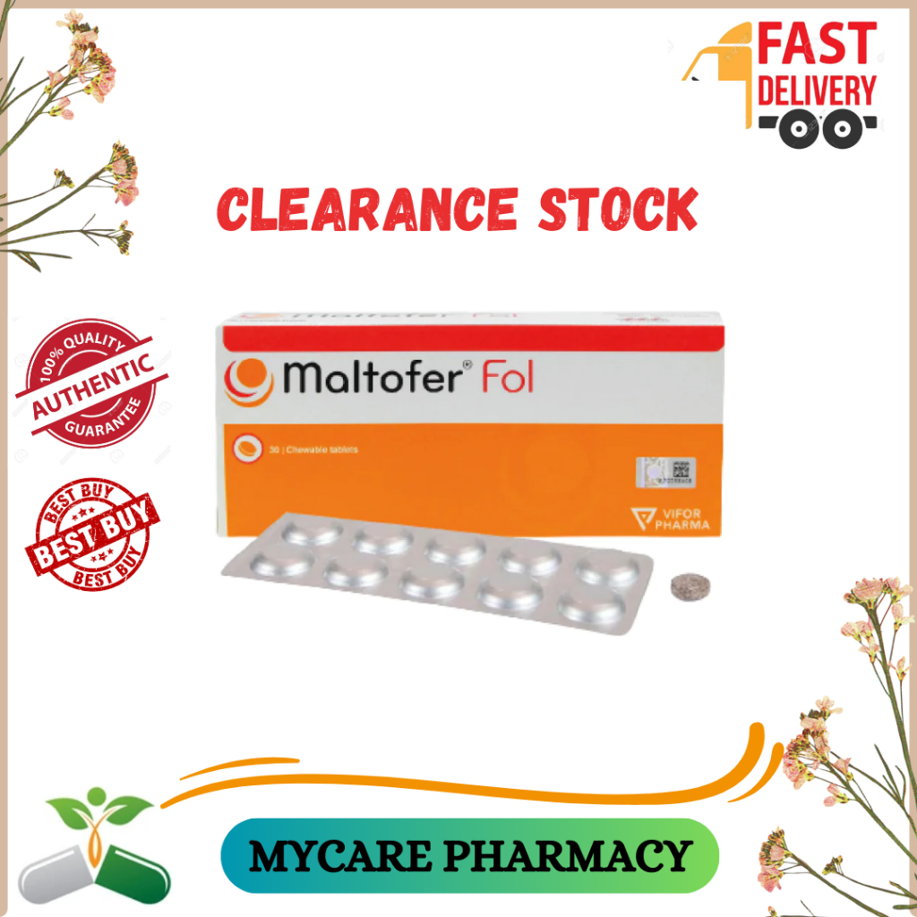 CLEARANCE STOCK !! [PHARMACY STOCK] MALTOFER FOL CHEWABLE TABLETS 30'S