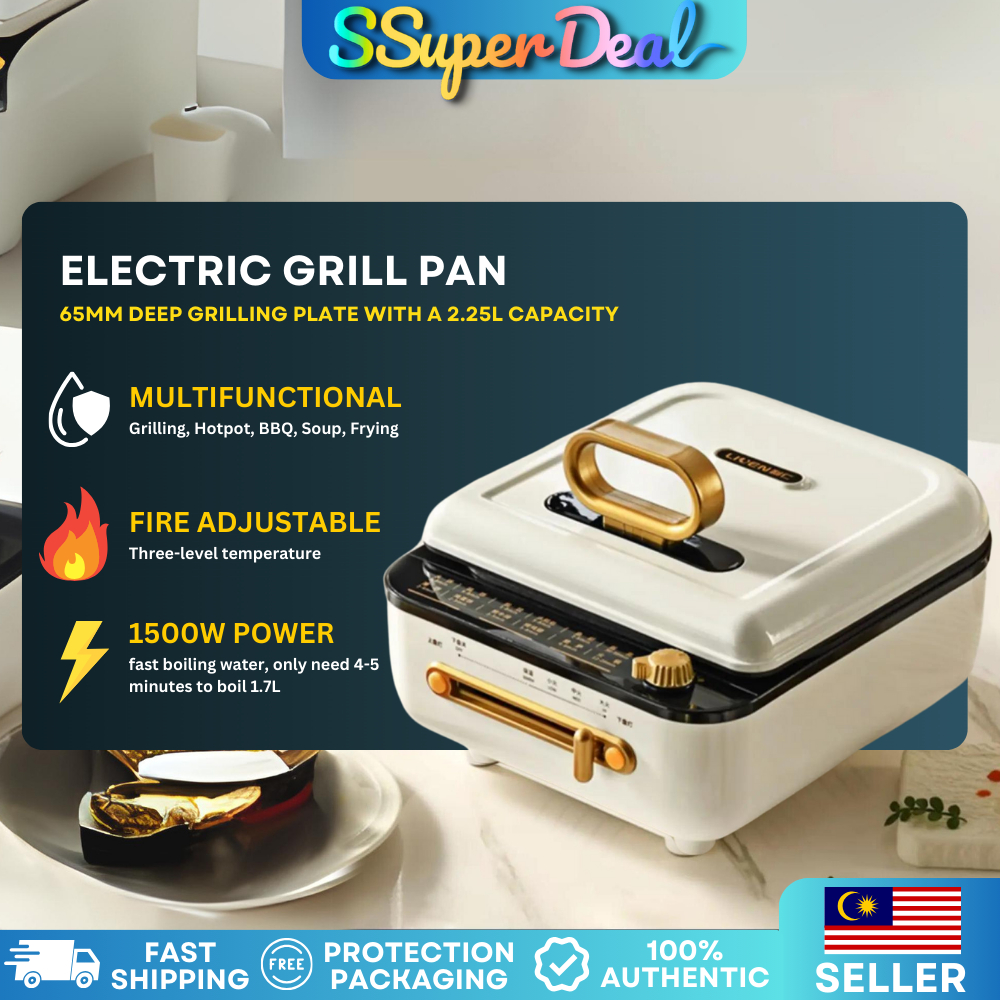 LIVEN Multifunctional Folding Electric Hot Pot with Grill All in one