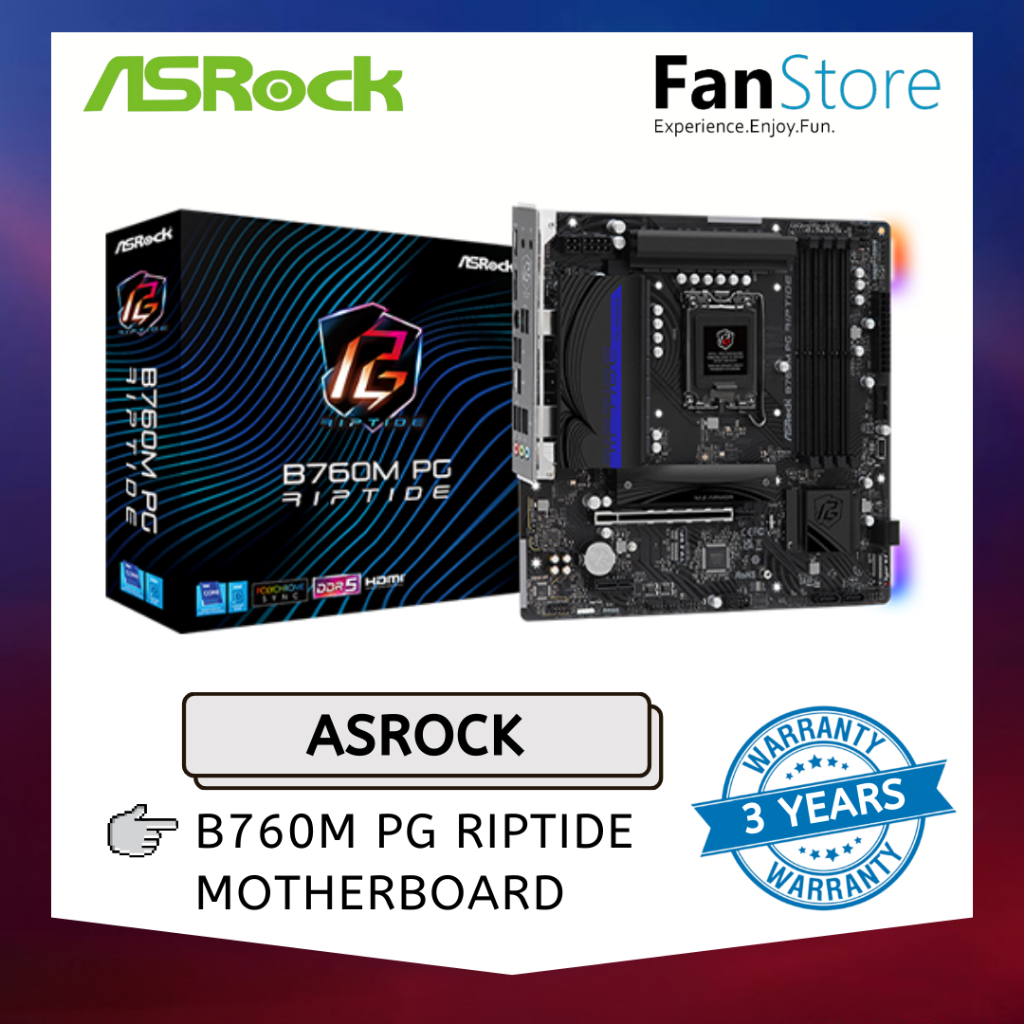 FANSTORE ASROCK B760M PG Riptide DDR5 Motherboard | Shopee Malaysia