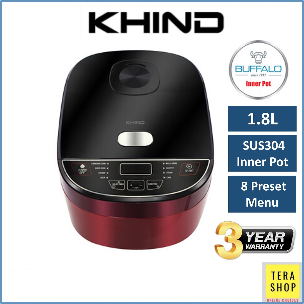 Khind RCM18SS 1.8L Anshin Fuzzy Logic Rice Cooker Periuk Nasi With