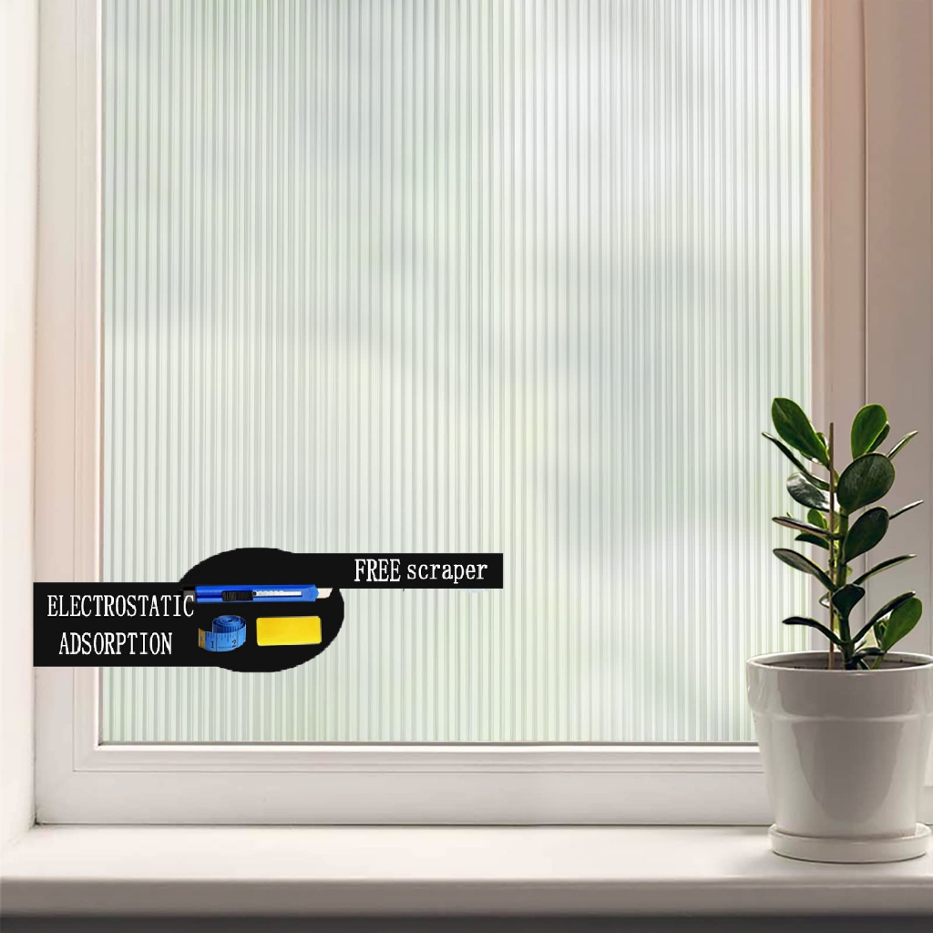Frosted Glass Window Film Sun Blocking Non Adhesive Heat Blocker Static ...